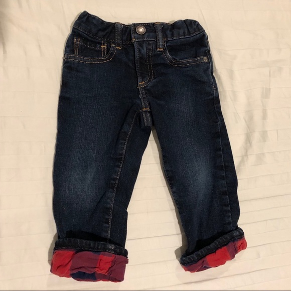 GAP Other - Baby Gap dark wash straight leg plaid cuff jeans